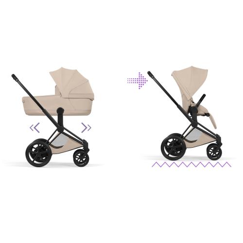 Cybex Duo ePriam Style Matt Black-Cozy Beige