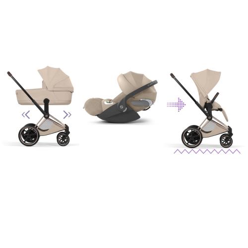 Cybex Trio ePriam Style Rosegold-Cozy Beige con Cloud T i-Size