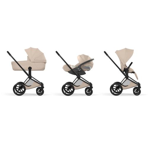 Cybex Priam Style Trio Matt Black-Cozy Beige con Cloud T I-Size Plus
