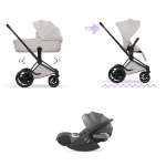 Cybex Trio ePRIAM Style Matt Black-City Grey con Cloud T I-Size