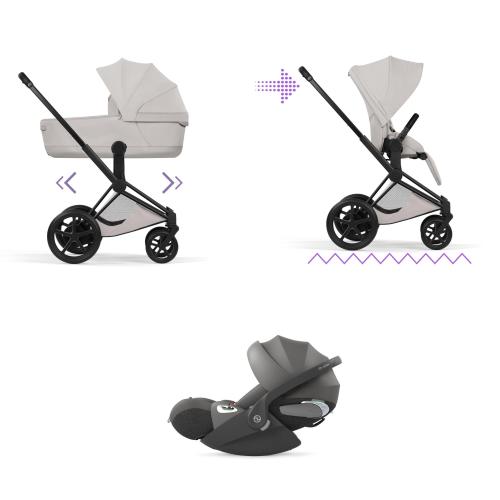 Cybex Trio ePRIAM Style Matt Black-City Grey con Cloud T I-Size