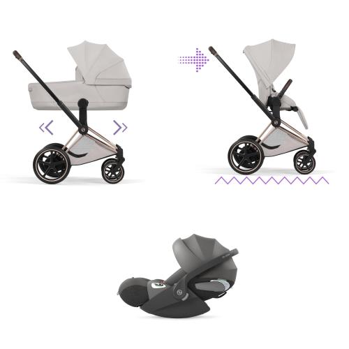 Cybex Trio ePRIAM Style Rosegold-City Grey con Cloud T I-Size