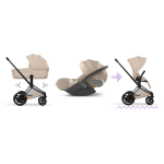 Cybex Trio ePriam Style Matt Black-Cozy Beige con Cloud T i-Size