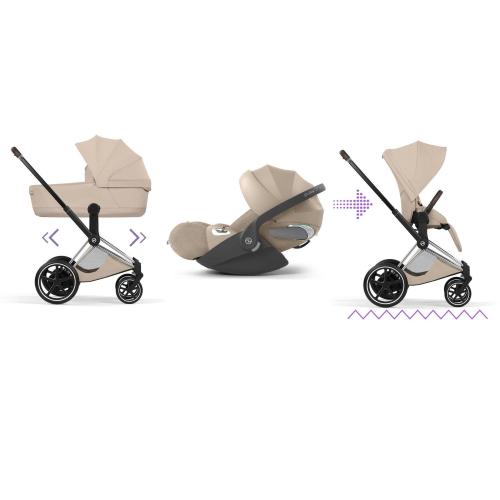 Cybex Trio ePriam Style Chrome-Cozy Beige con Cloud T i-Size