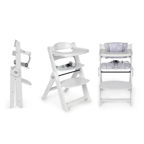 Ms Seggiolone Evolutivo Pieghevole Full Plus Bianco con cuscino grigio