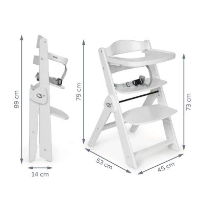 Ms Seggiolone Evolutivo Pieghevole Full Plus Bianco con cuscino grigio