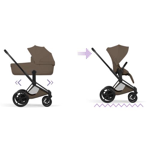 Cybex Duo ePriam Style Matt Black-Coconut Brown