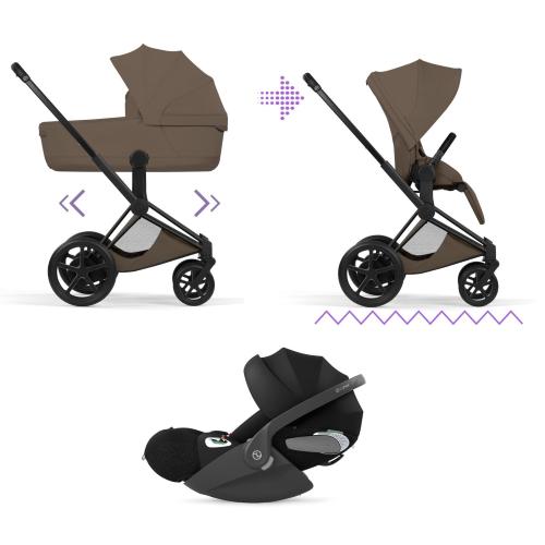 Cybex Trio ePRIAM Style Matt Black-Coconut con Cloud T I-Size