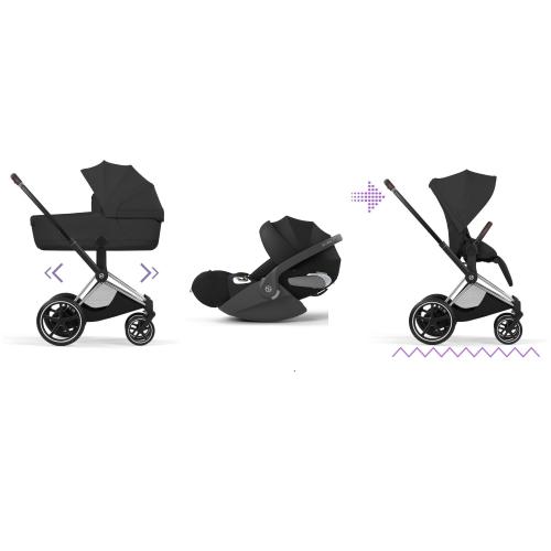 Cybex Trio ePriam Style Chrome-Sepia Black con Cloud T I-Size