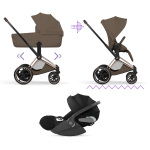 Cybex Trio ePRIAM Style Rosegold-Coconut con Cloud T I-Size