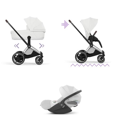 Cybex Trio ePRIAM Style Chrome-Off White con Cloud T I-Size Plus