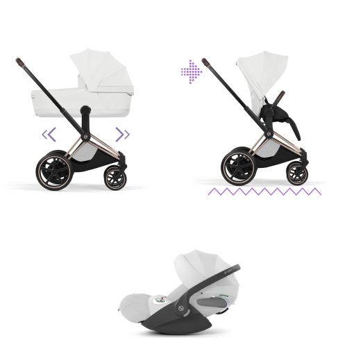 Cybex Trio ePRIAM Style Rosegold-Off White con Cloud T I-Size Plus