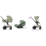 Cybex Trio ePriam Style Rosegold-Sage Green con Cloud T Plus