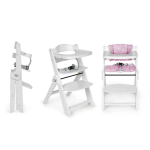 Ms Seggiolone Evolutivo Pieghevole Full Plus Bianco con cuscino Rosa