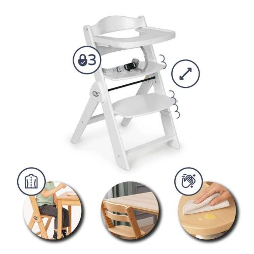 Ms Seggiolone Evolutivo Pieghevole Full Plus Bianco con cuscino Rosa