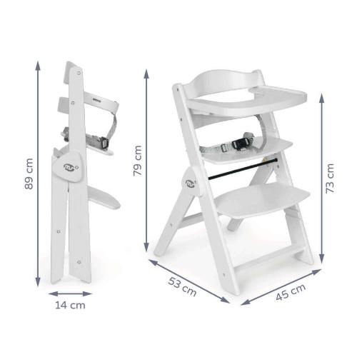 Ms Seggiolone Evolutivo Pieghevole Full Plus Bianco con cuscino Rosa