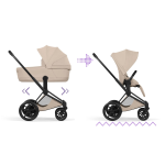 Cybex Duo ePriam Style Matt Black-Cozy Beige