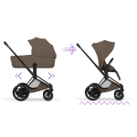 Cybex Duo ePriam Style Matt Black-Coconut Brown