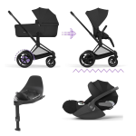 Cybex 4 in 1 ePriam Comfort Matt Black-Sepia Black con Cloud T i-Size