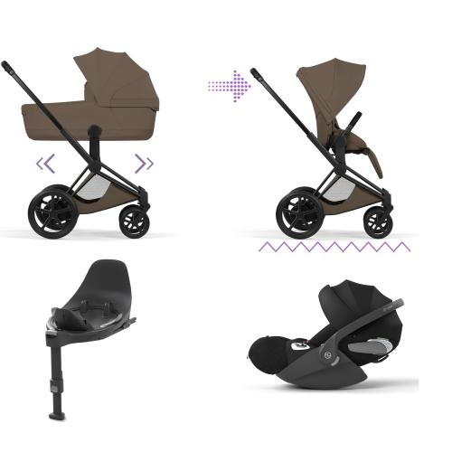 Cybex 4 in 1 ePriam Style Matt Black-Coconut con Isofix