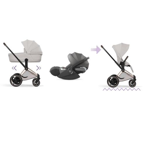 Cybex Trio ePriam Style Chrome-City Grey con Cloud T I-Size
