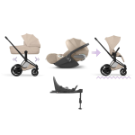 Cybex 4 in 1 ePriam Style Matt Black-Cozy Beige con Isofix