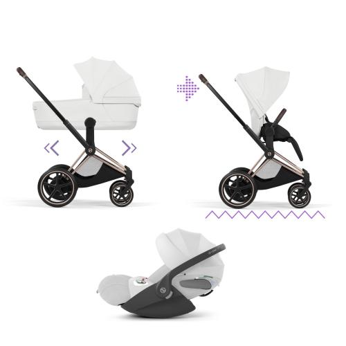 Cybex Trio ePriam Style Rosegold-Off White con Cloud T I-Size