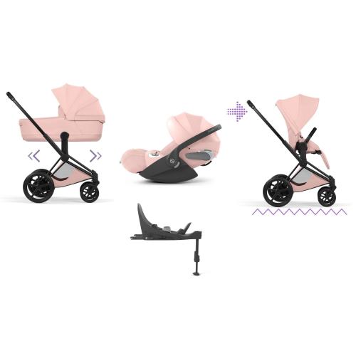 Cybex 4 in 1 ePriam Style Matt Black-Peach Pink con Isofix