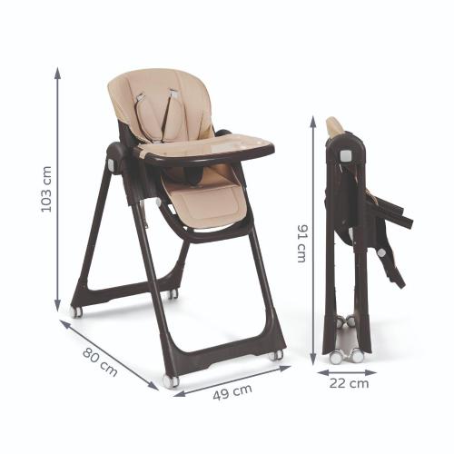 Ms Seggiolone Pappa Tasty Eco Beige Antracite