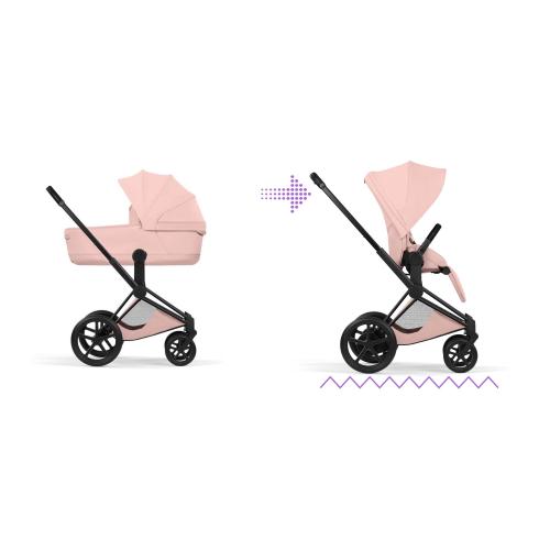 Cybex Duo ePriam Style Matt Black-Peach Pink