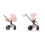 Cybex Duo ePriam Style Matt Black-Peach Pink