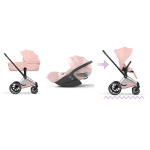 Cybex 4 in 1 ePriam Style Chrome-Peach Pink