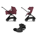Bugaboo Trio Dragonfly Black Dark Cherry con Cloud T I-Size