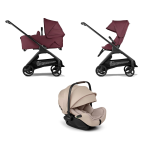 Bugaboo Trio Dragonfly Black Dark Cherry con Otter
