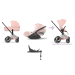 Cybex 4 in 1 ePriam Style Chrome-Peach Pink con Isofix
