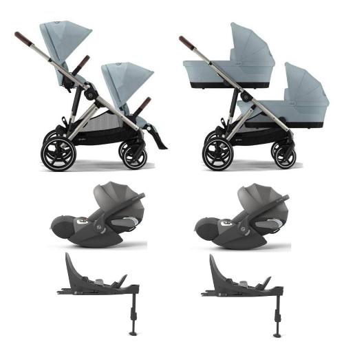 Cybex 4 in 1 Gemellare Gazelle S TPE Stormy Blue con isofix