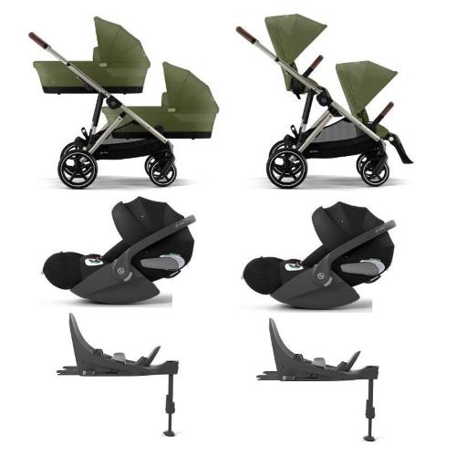 Cybex 4 in 1 Gemellare Gazelle S Tpe Moss Green con Isofix