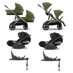 Cybex 4 in 1 Gemellare Gazelle S Tpe Moss Green con Isofix
