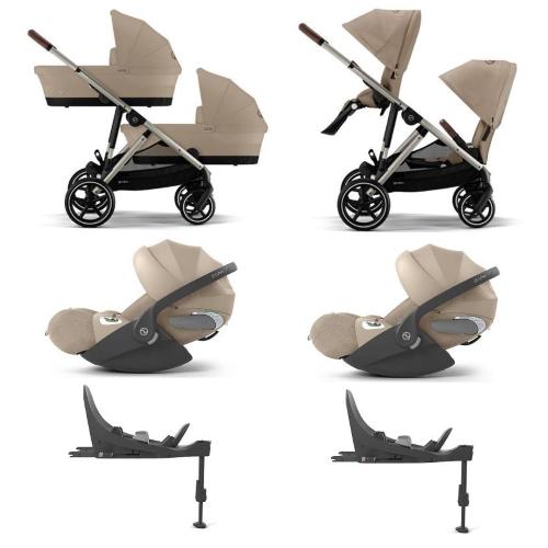 Cybex 4 in 1 Gemellare Gazelle S TPE Almond Beige con Isofix