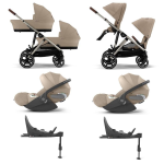 Cybex 4 in 1 Gemellare Gazelle S TPE Almond Beige con Isofix