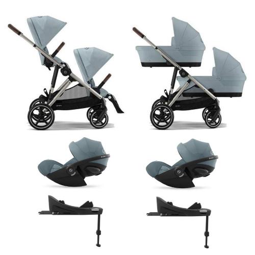 Cybex 4 in 1 Gemellare Gazelle S TPE Stormy Blue con isofix