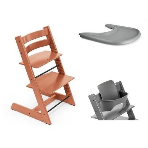 Stokke Seggiolone Tripp Trapp 3 in 1 Terracotta con vassoio
