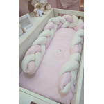 Bebe Coordinato 4pz Rosa con treccia Bicolore