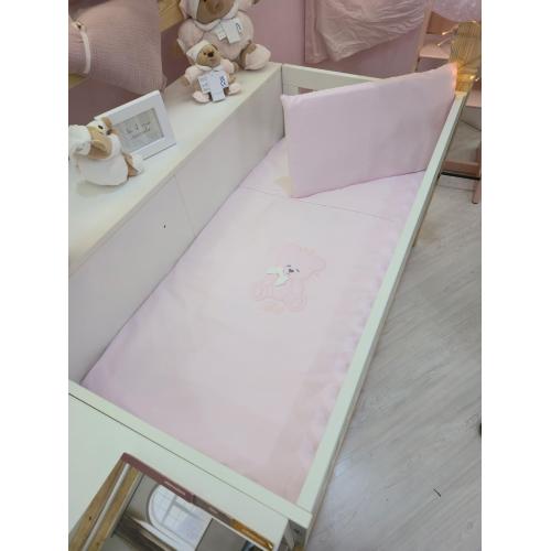 Bebe Coordinato 4pz Rosa con treccia Bicolore