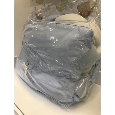 Bebe Coordinato Orsetto 4 pz Celeste con Treccia Bicolore