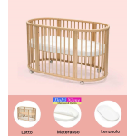 Stokke Letto Sleepi V3 Natural con materasso e lenzuolo