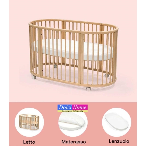 Stokke Letto Sleepi V3 Natural con materasso e lenzuolo