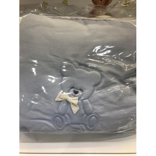 Coordinato Evolutivo Orsetto 4 pz Celeste con Treccia Bicolore