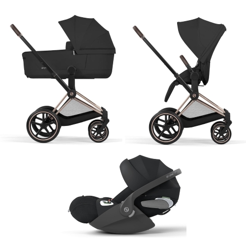 Cybex Trio Priam Comfort Rosegold-Sepia Black con Cloud T i-Size Plus
