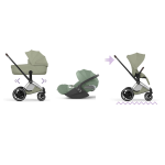 Cybex Trio ePriam Style Chrome-Sage Green con Cloud T Plus